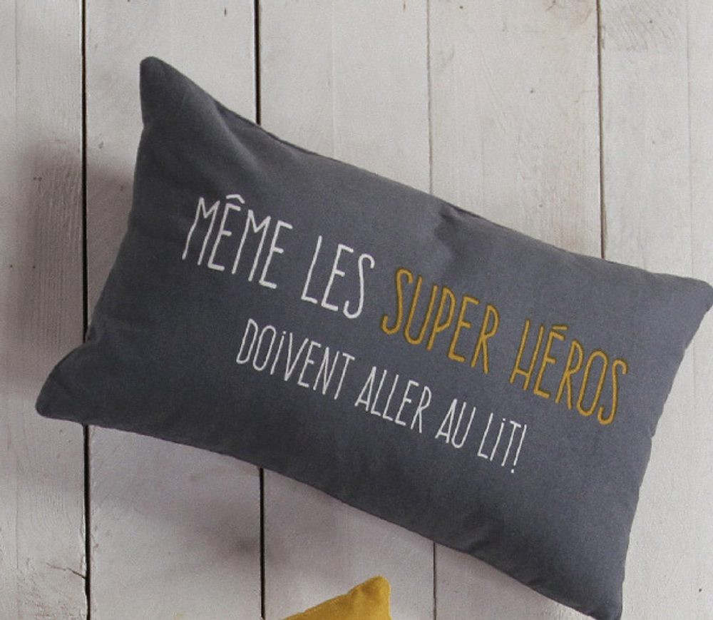 TODAY KIDS dětský polštářek Back to School 30x50 cm - modrošedý