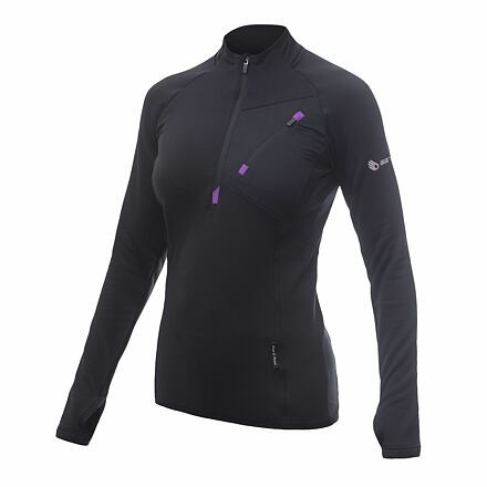 SENSOR TECNOSTRETCH dámská mikina kr.zip černá Velikost: XL 8592837022048