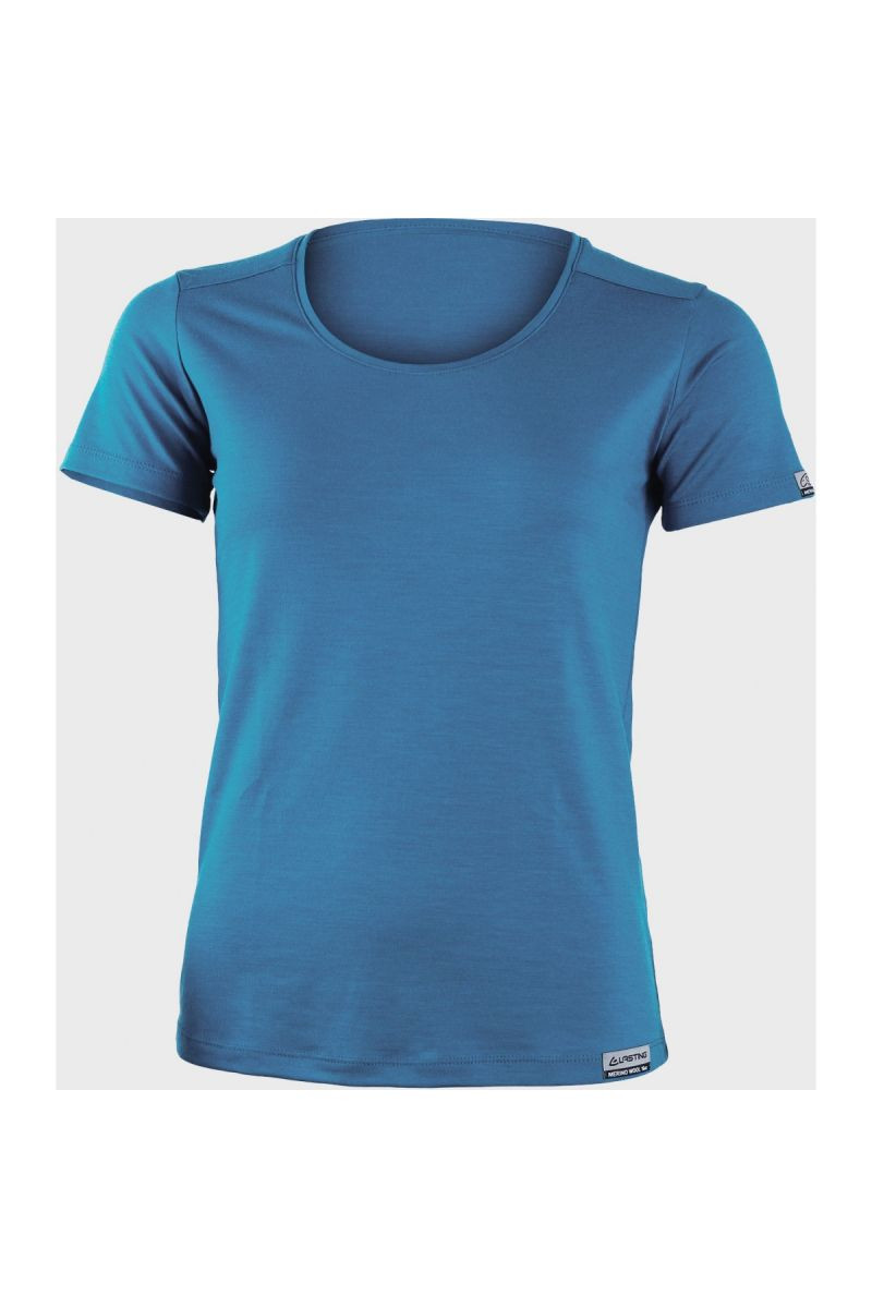 Lasting dámské merino triko IRENA 5353 modrá Velikost: S 8596445034530