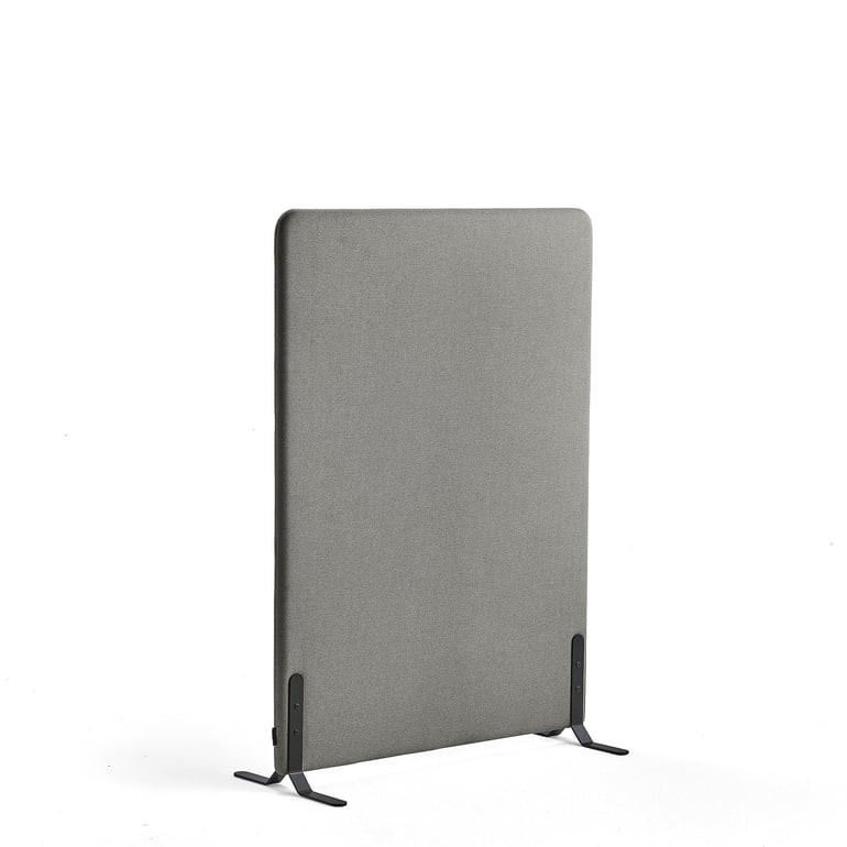 Paraván ZONE, 1360x1000x46 mm, potah Hush, černé nohy, světle šedá