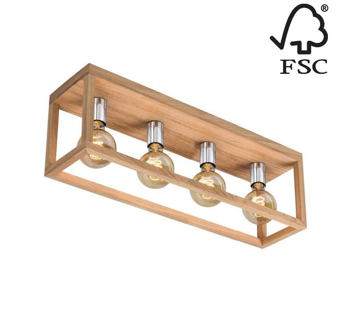 9158474L - Stropní svítidlo KAGO 4xE27/60W/230V matný dub