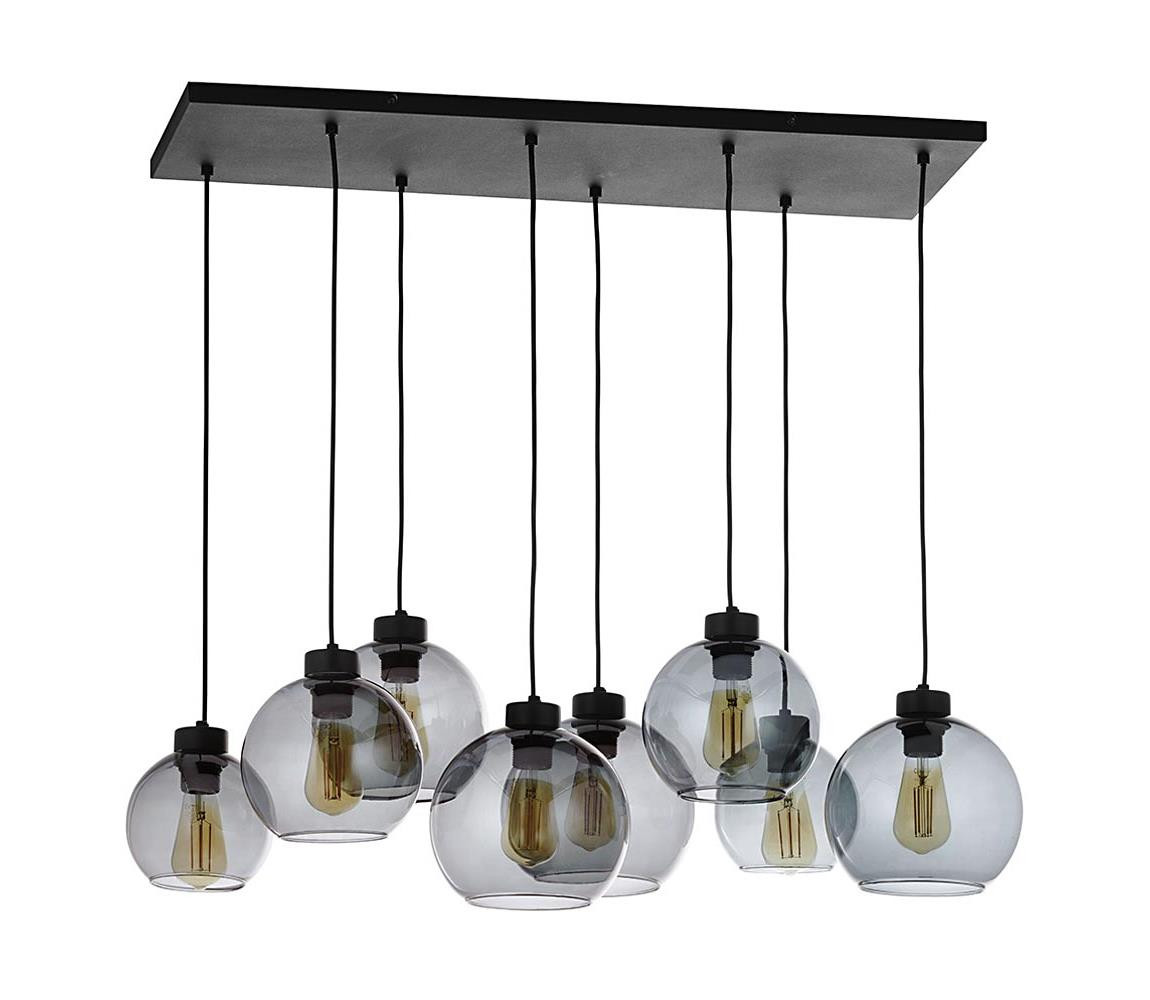 Lustr na lanku CUBUS 8xE27/60W/230V černá