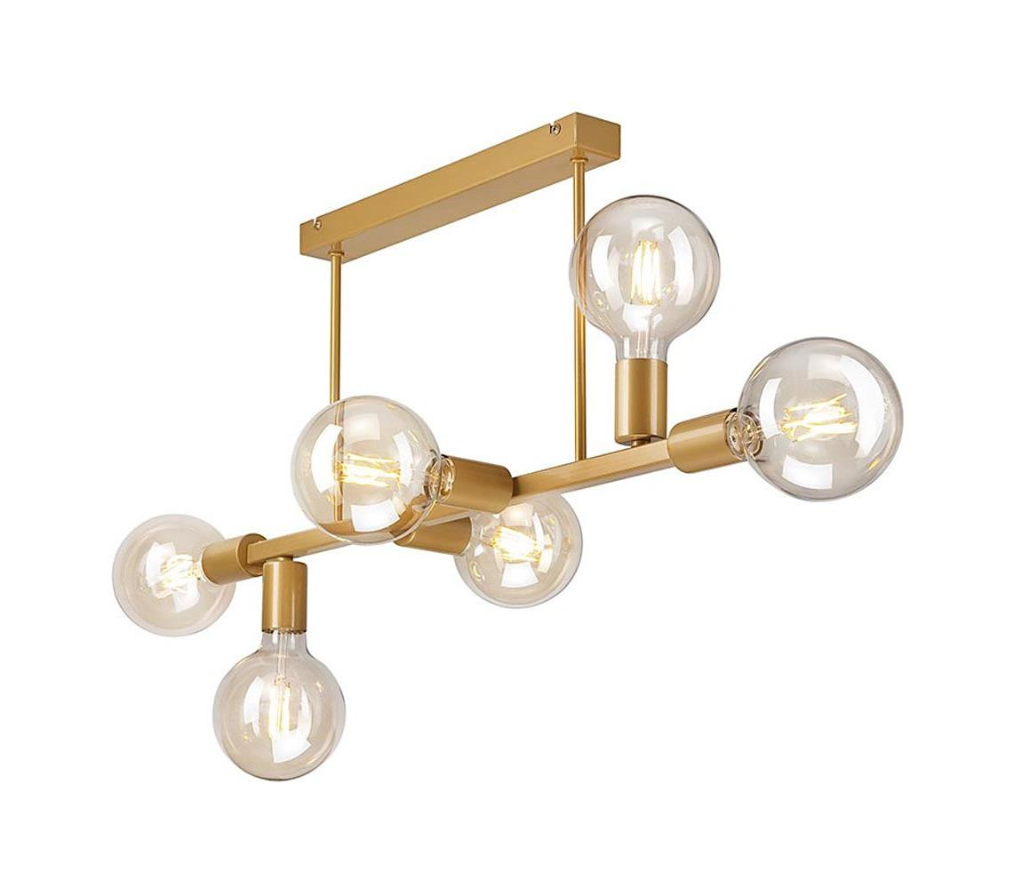 Lustr na tyči ASTRID 6xE27/60W/230V zlatá