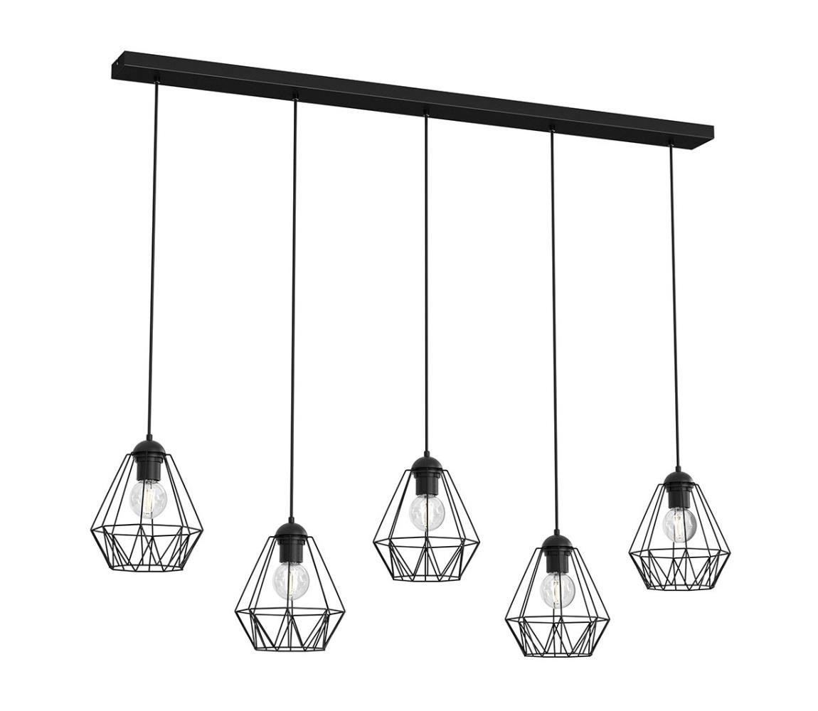 Lustr na lanku BERGEN 5xE27/60W/230V černá