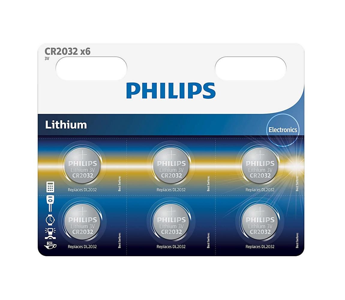 Philips Philips CR2032P6/01B-6 ks Lithiová baterie knoflíková CR2032 MINICELLS 3V 240mAh