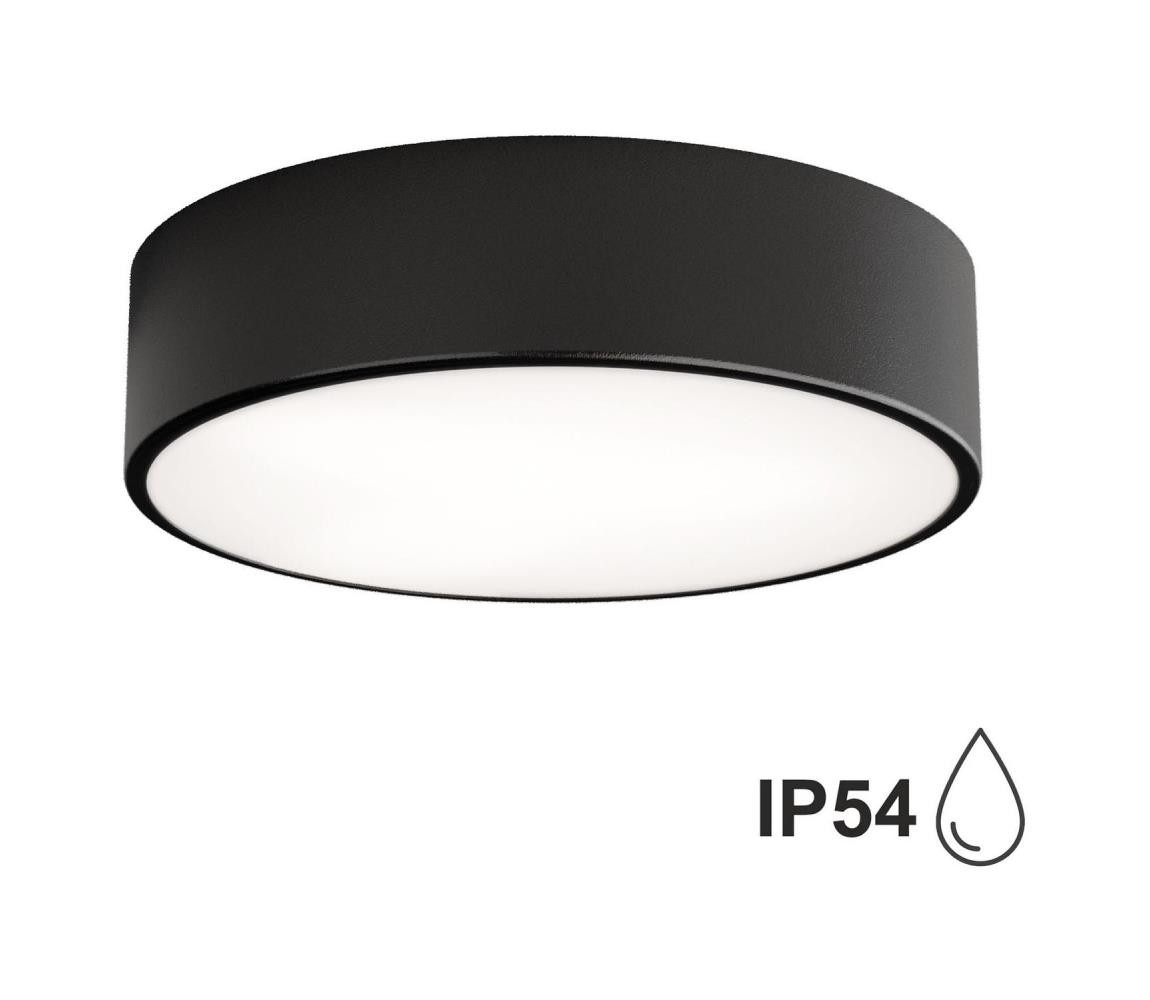 Venkovní stropní svítidlo se senzorem CLEO 2xE27/24W/230V pr. 30 cm černá IP54