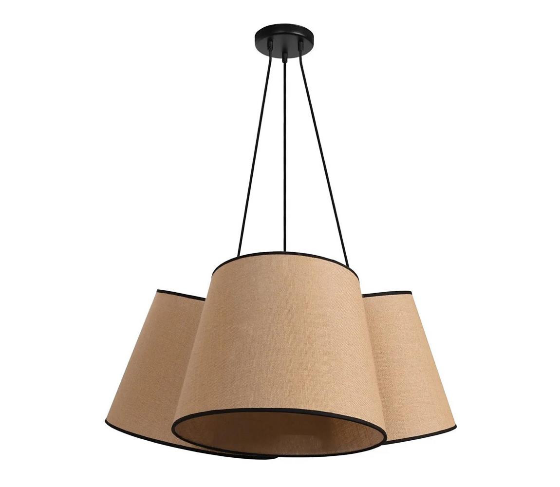 - Lustr na lanku ROSSA 3xE27/15W/230V pr. 75 cm hnědá/černá