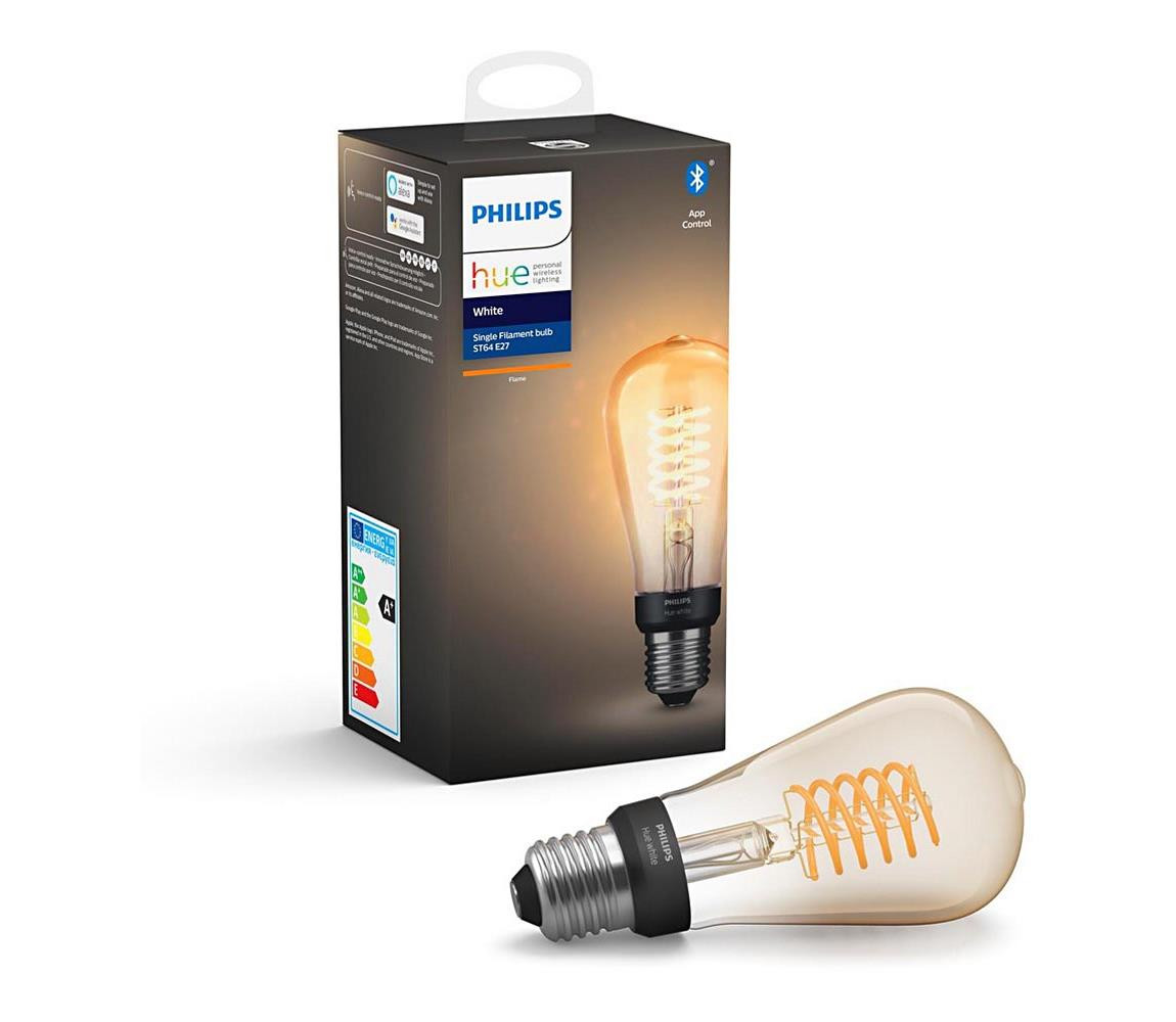 Philips Hue Filament BT LED žárovka E27 ST64 9W teplá bílá chytrá LED žárovka 600 lm 2200 K stmívatelná