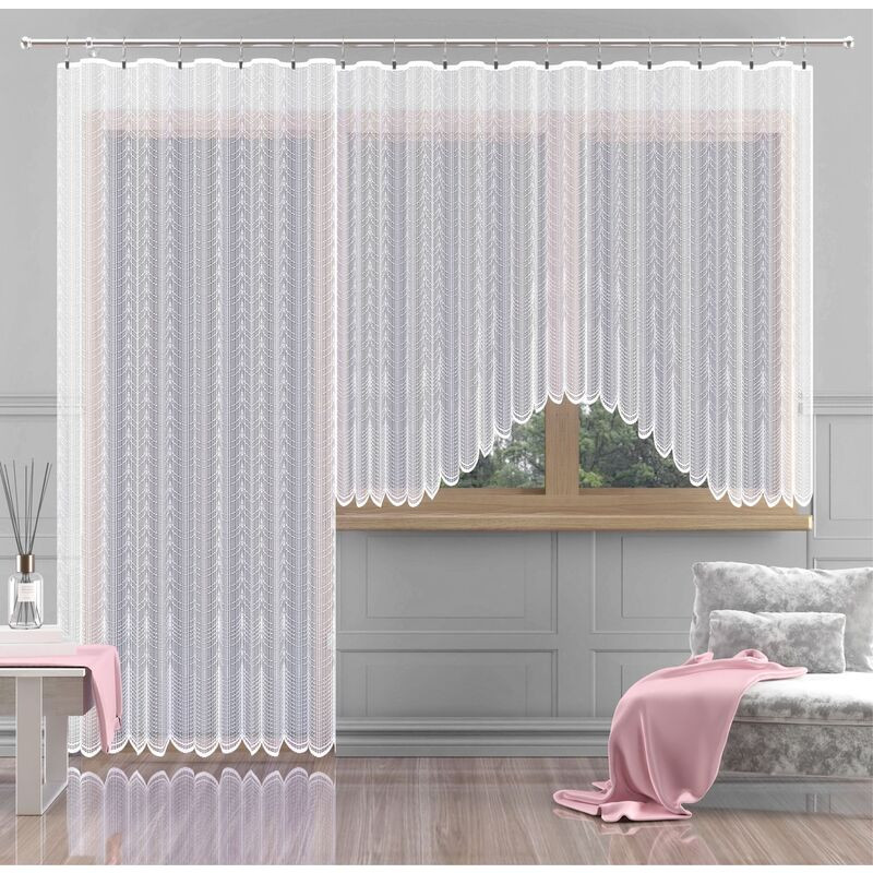 Hotová záclona nebo balkonový komplet, Olivie, bílá 180 x 250 cm dveře