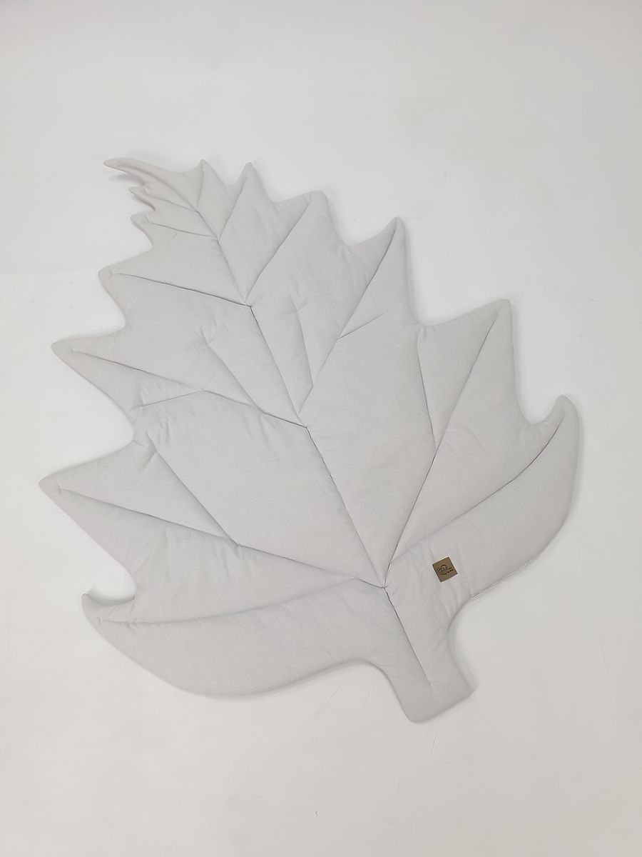 Bavlněná hrací podložka List - světle šedá