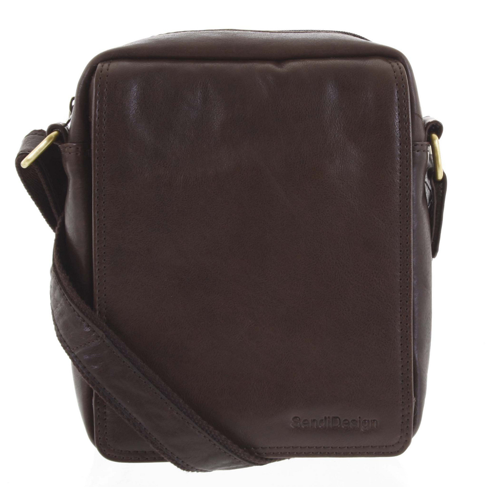Pánská kožená taška tmavě hnědá - SendiDesign Lorem hnědá