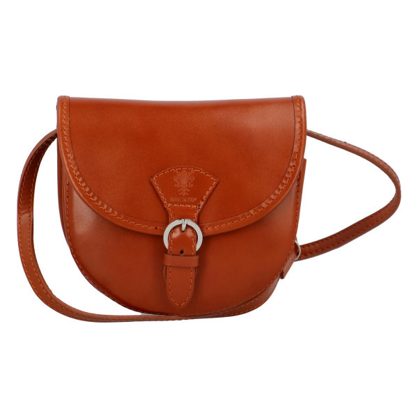 Dámská kožená crossbody kabelka koňaková - ItalY Simone koňak