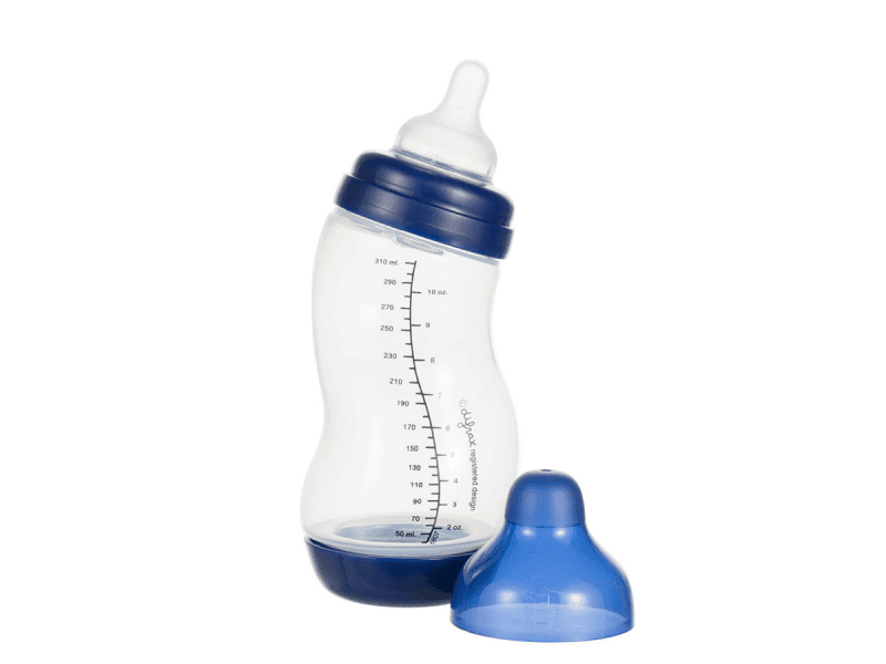 Difrax Kojenecká S-lahvička , široká, Antikoliková, tmavě modrá - 310 ml