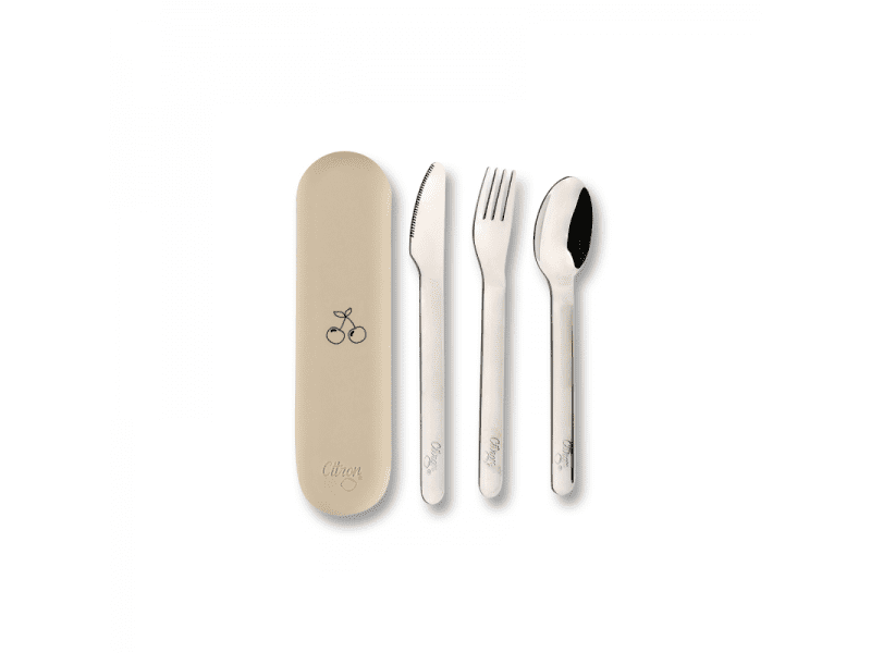 Citron Set příborů se silikonovým pouzdrem, CREAM