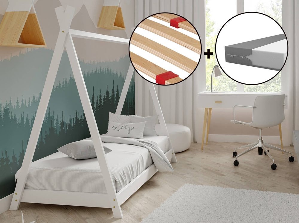 Magnat Set dětská postel Teepee 80x160 cm + matrace s roštem zdarma!