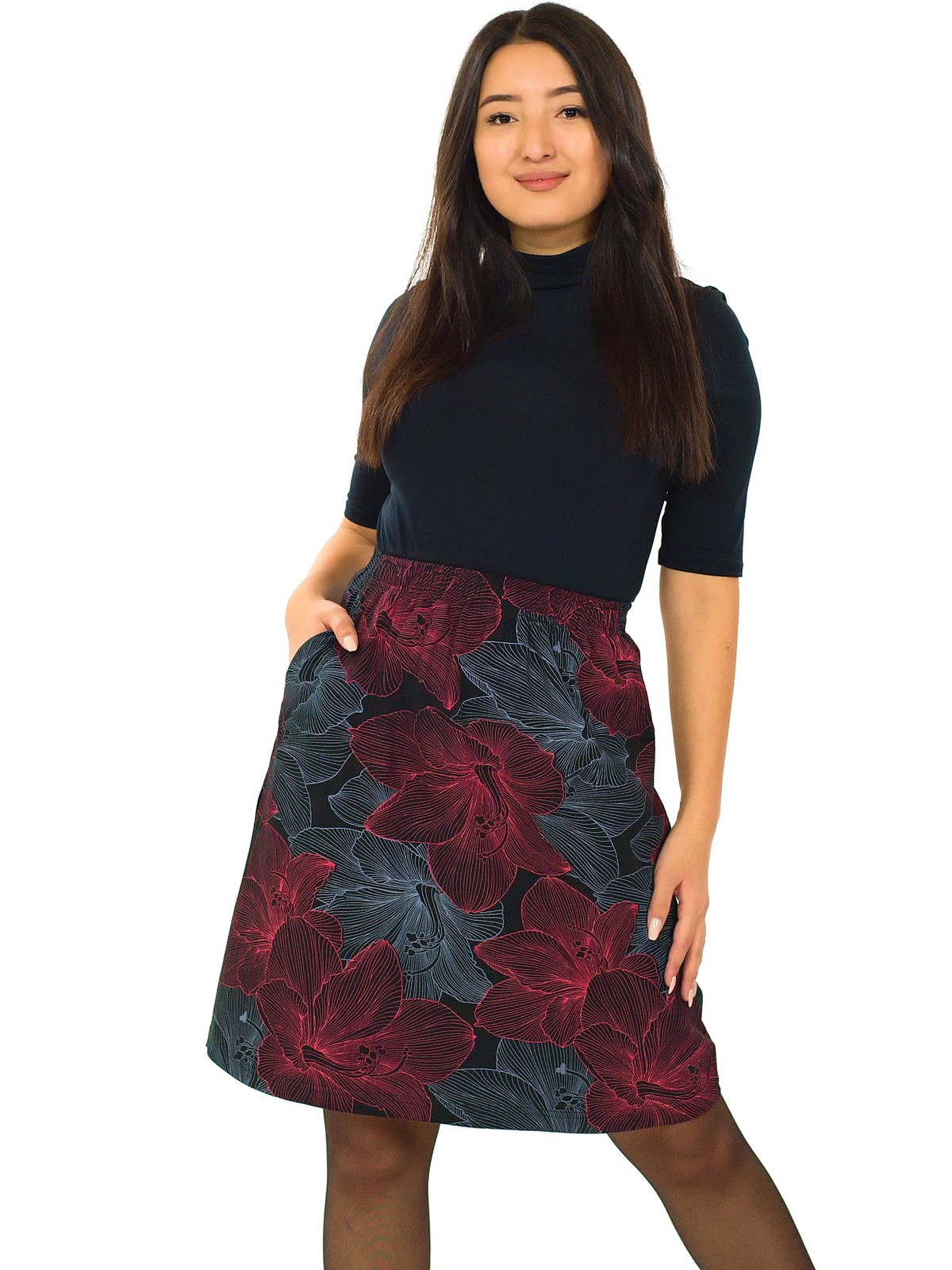 Himalife Sukně Lily - černá s červenou Velikost: S/M