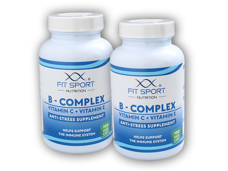 FitSport Nutrition 2x B-Complex + Vitamin C + Vitamin E 100 vege kapslí