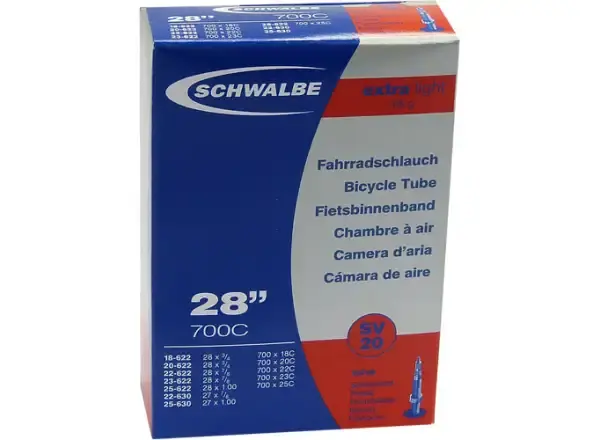 Schwalbe duše silniční Extra Light 18-25/622 (Nr.20) 80 mm gal.ventil 80 mm gal.ventil