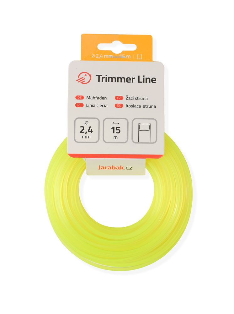 Žací struna Jarabák čtvercová 2,4 mm x 15 m