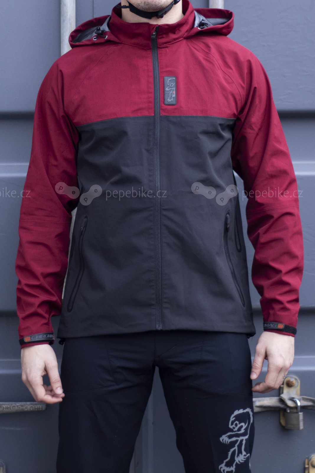 Pánská cyklistická bunda Chromag Tachyon waterproof - Brick Heather Velikost: M