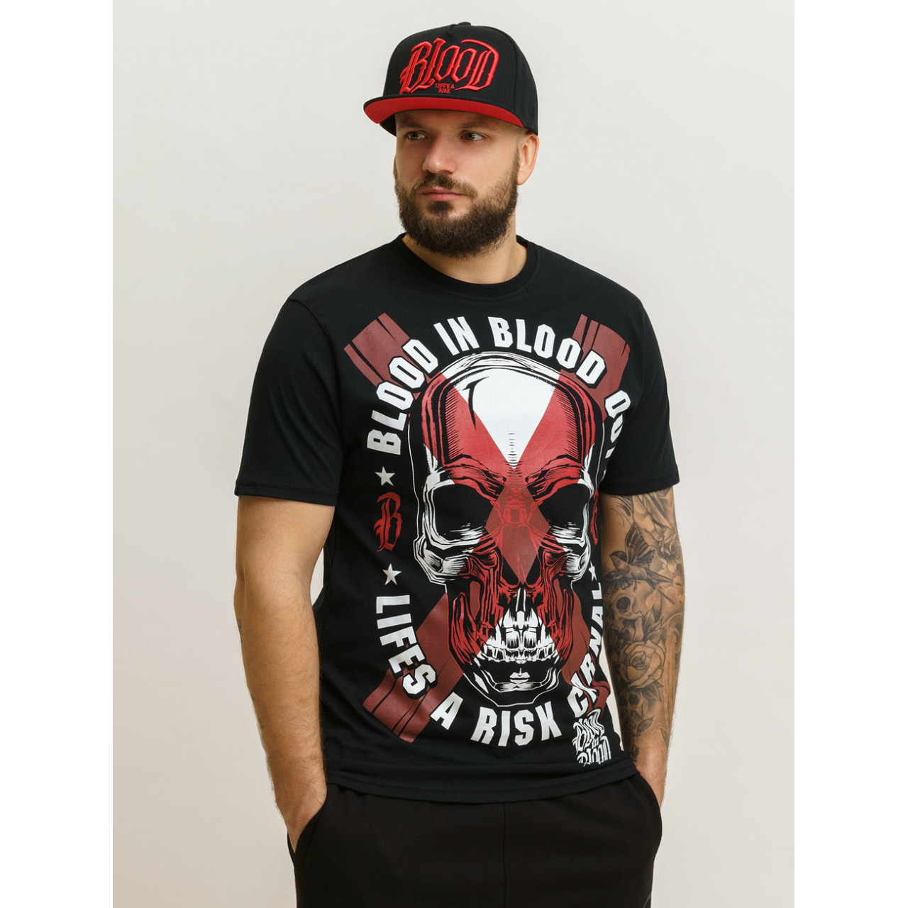 Triko pánské Blood In Blood Ocaso - černé-červené, M