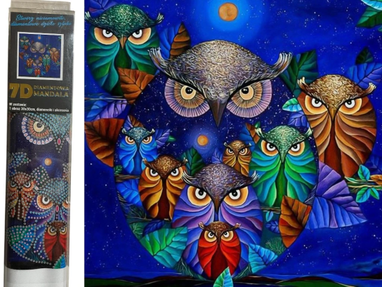 Norimpex Diamantový obrázek 7D - Sovy - 30 x 30 cm - 1006564