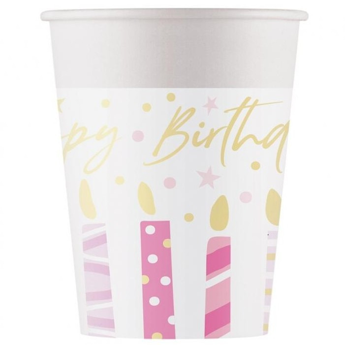 Kelímky papírové Birthday Candles 200ml 8ks
