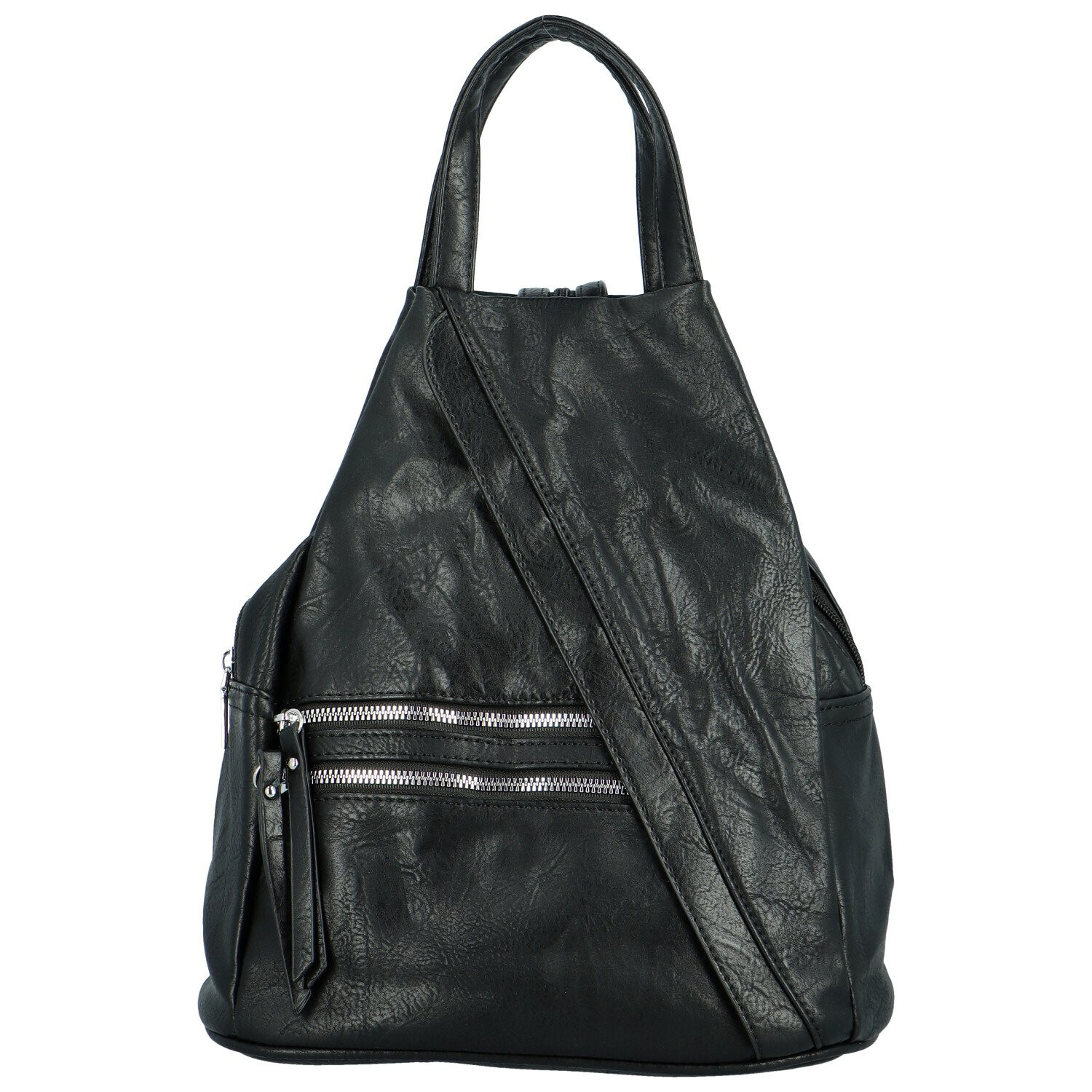 Stylový dámský koženkový batoh Louve, černý