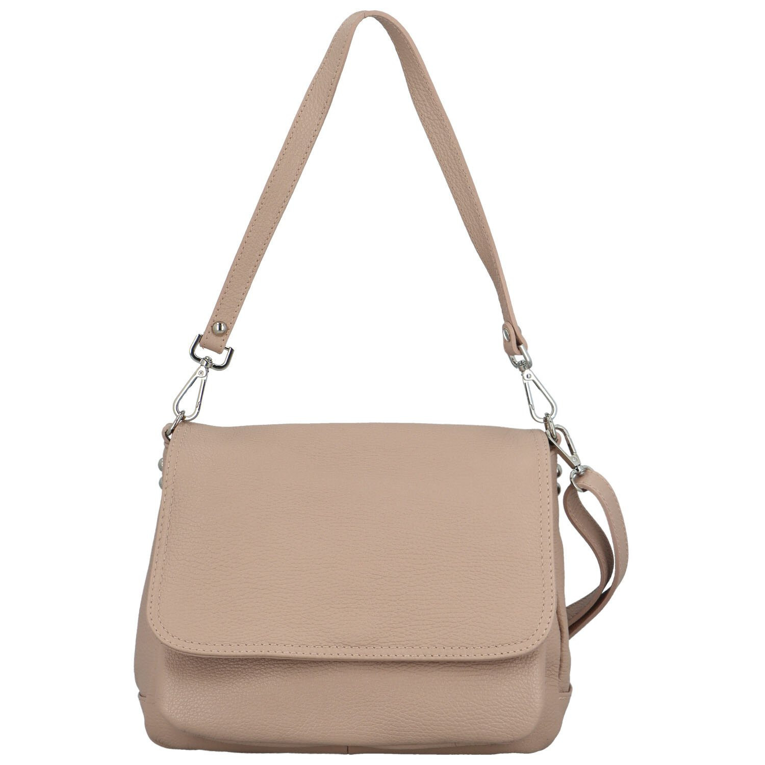 Stylová dámská kožená crossbody kabelka Keolla, pudrová