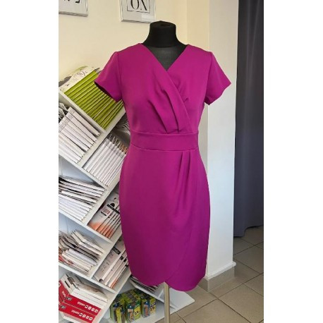 Fuchsiové pouzdrové šaty SALMA, Velikost 40, Barva Fuchsiová Anna Grace 0020160