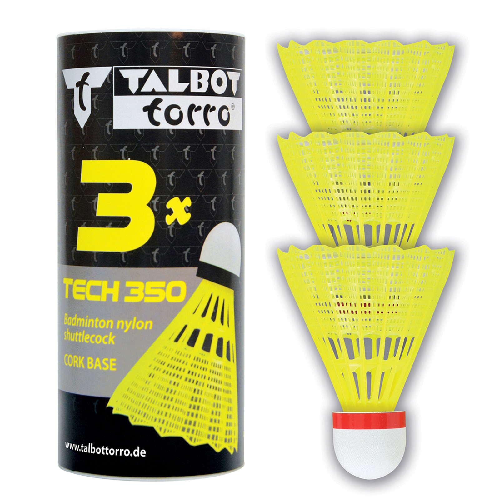 Badmintonové míčky TALBOT TORRO Tech 350 Fast 3 ks - žluté