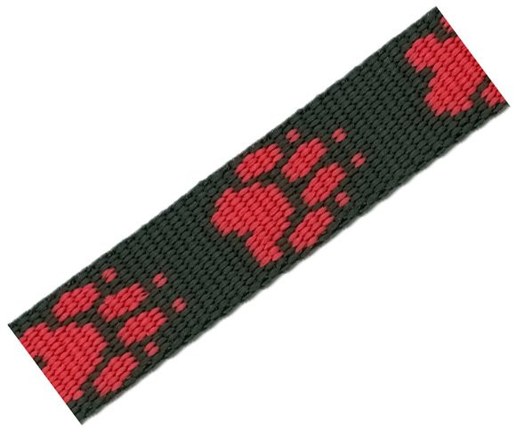 Popruh polypropylen tlapka černý/červený - 20mm