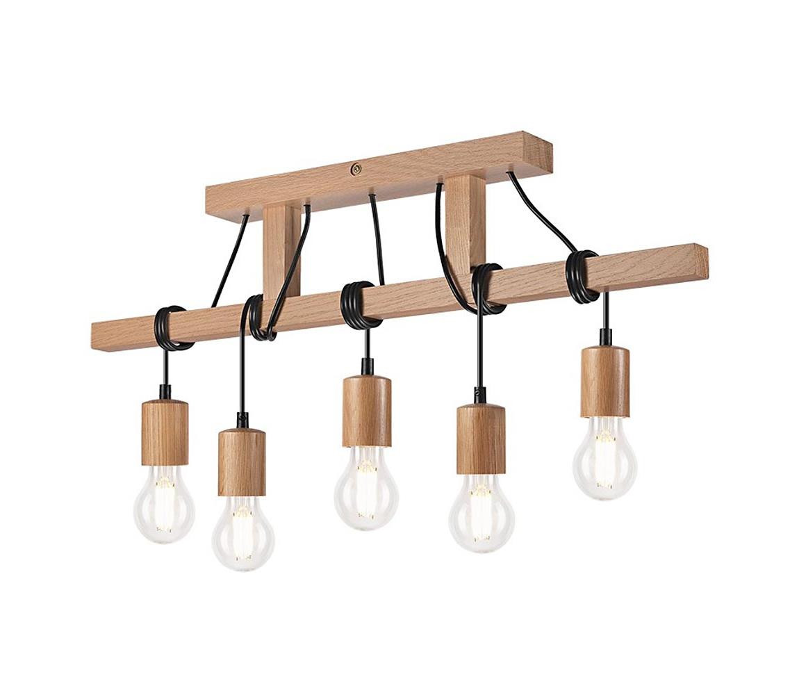 Přisazený lustr LEON 5xE27/60W/230V dub