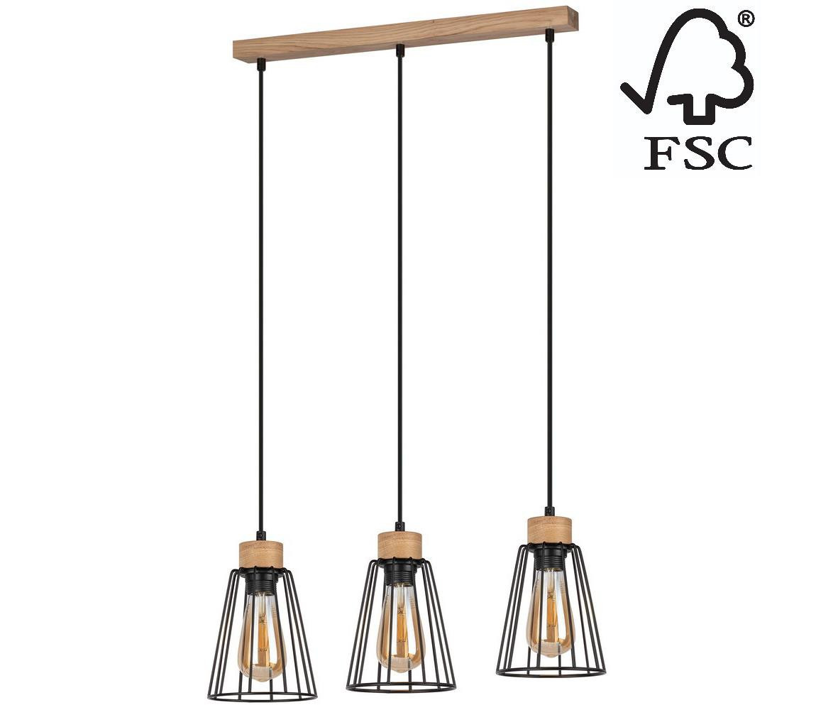 1311374 - Lustr na lanku ORAZIO 3xE27/60W/230V dub