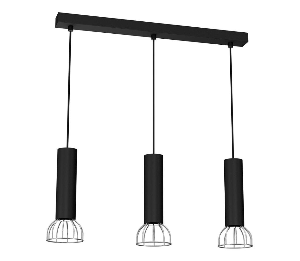 Lustr na lanku DANTE 3xGU10/25W/230V černá/lesklý chrom