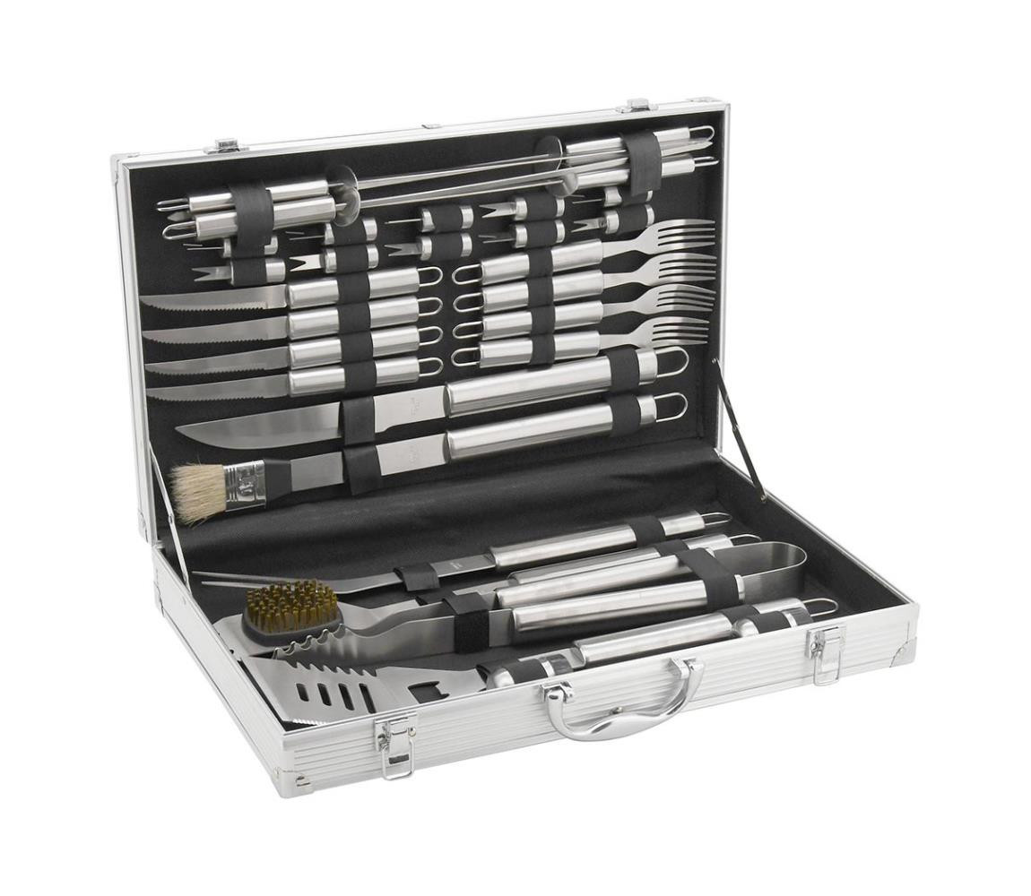 Grilovací náčiní nerez s kufříkem 30 ks