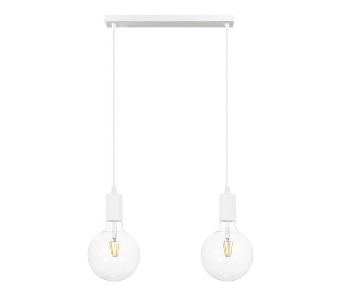 Lustr na lanku MIROS 2xE27/60W/230V bílá
