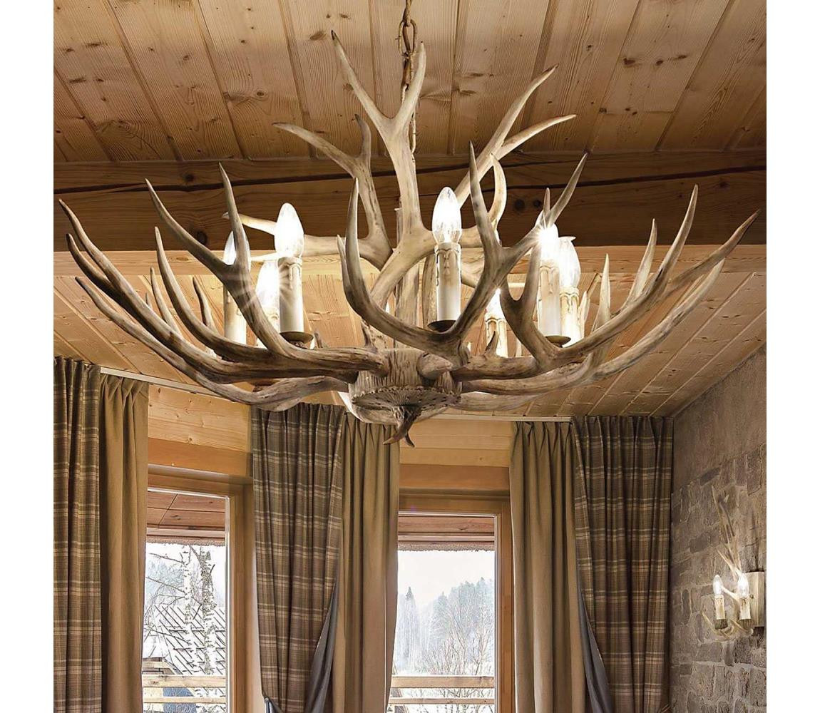 Ideal Lux Ideal Lux - Lustr na řetězu CHALET 8xE14/40W/230V paroží