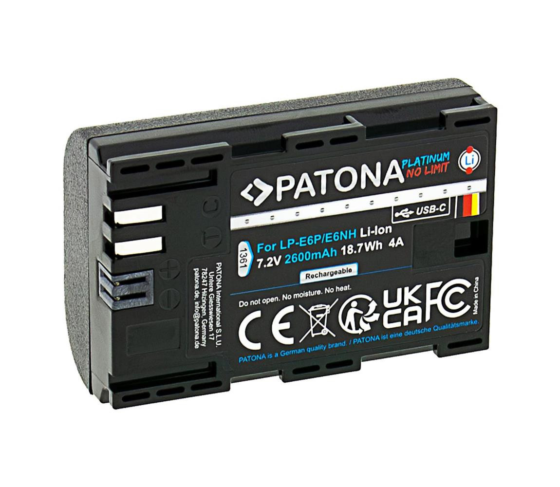 PATONA PATONA - Aku Canon LP-E6NH 2600mAh Li-Ion Platinum USB-C