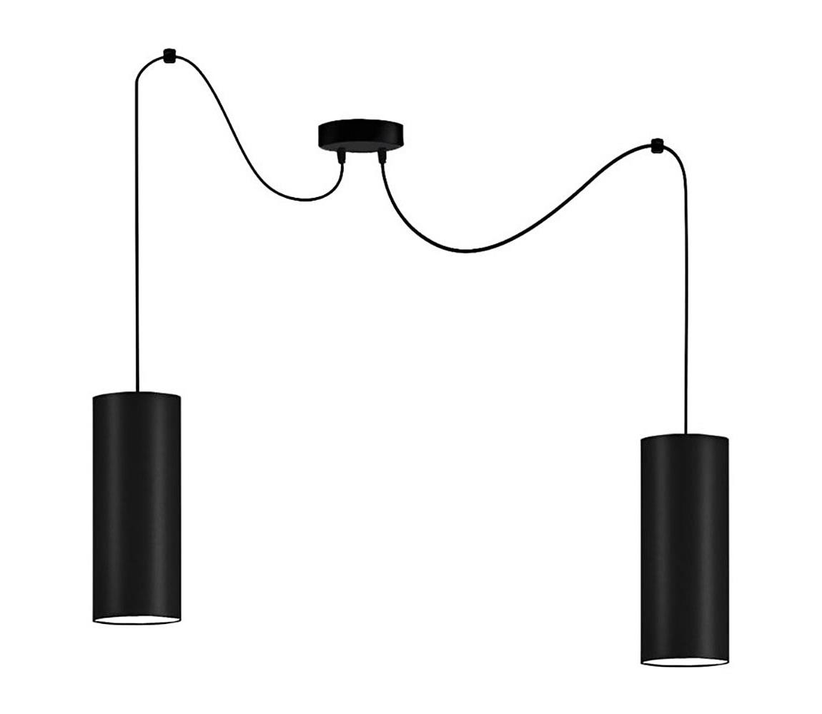 Lustr na lanku ZIK 2xE27/40W/230V pavouk černá