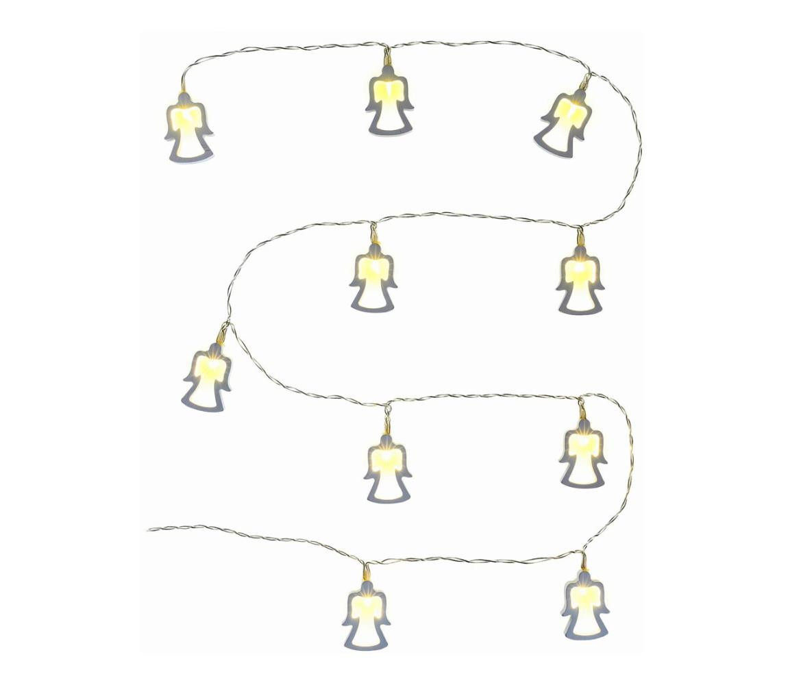 - LED Vánoční řetěz 10xLED/2xAA 1,8m teplá bílá