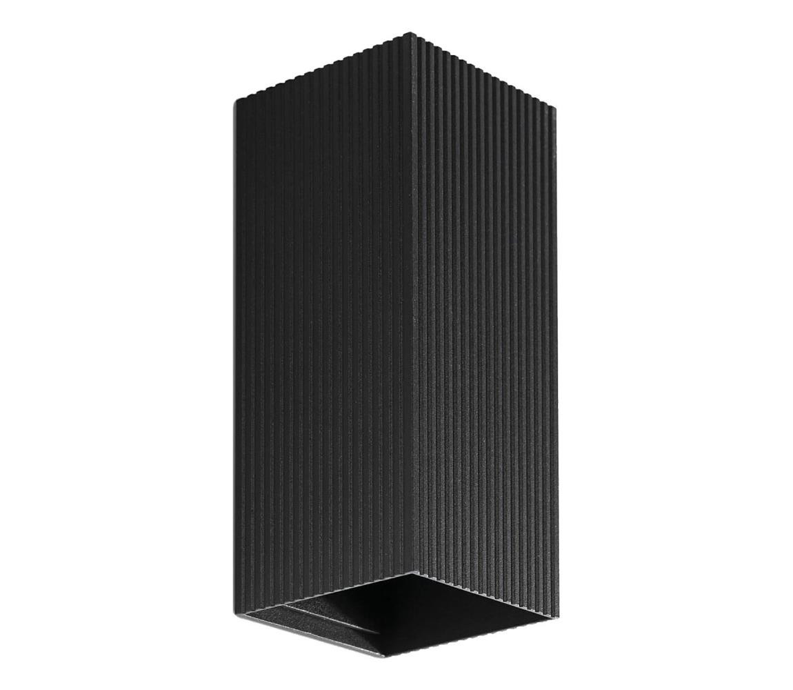 FARO Barcelona FARO 40566 - Nástěnné svítidlo SOLE 2xGU10/8W/230V černá vroubkovaná hranatý