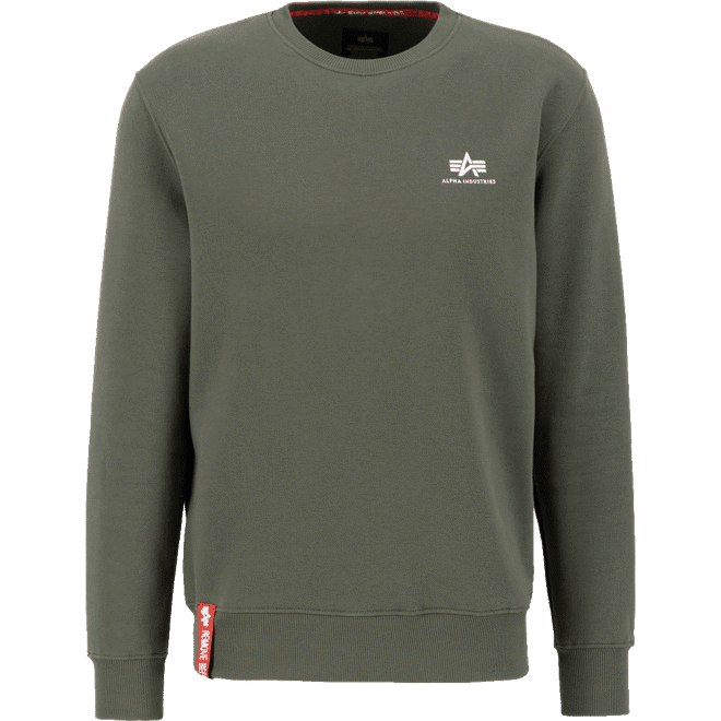 Alpha Industries Svetr  Basic Sweater Small Logo olivová tmavá L
