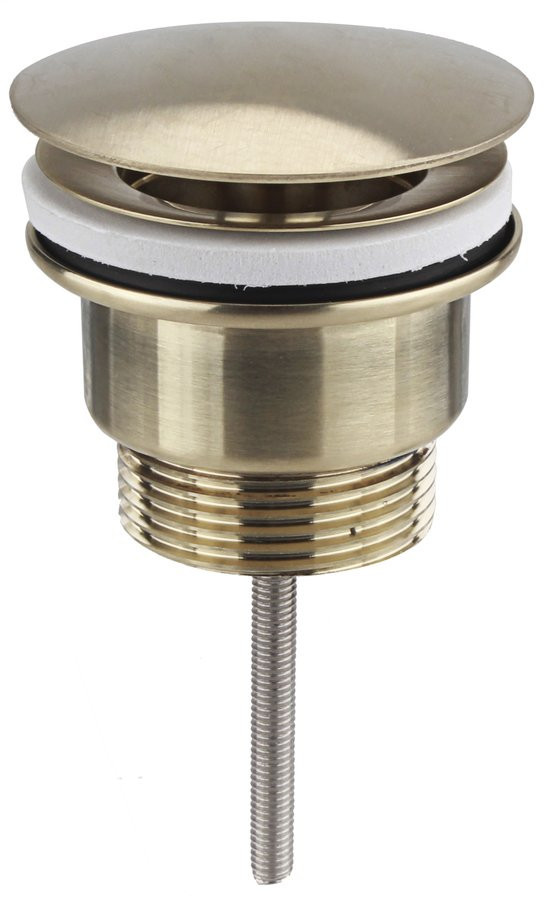 Sapho Umyvadlová výpust 5/4“, neuzavíratelná, velká zátka, 10-55mm, zlato mat
