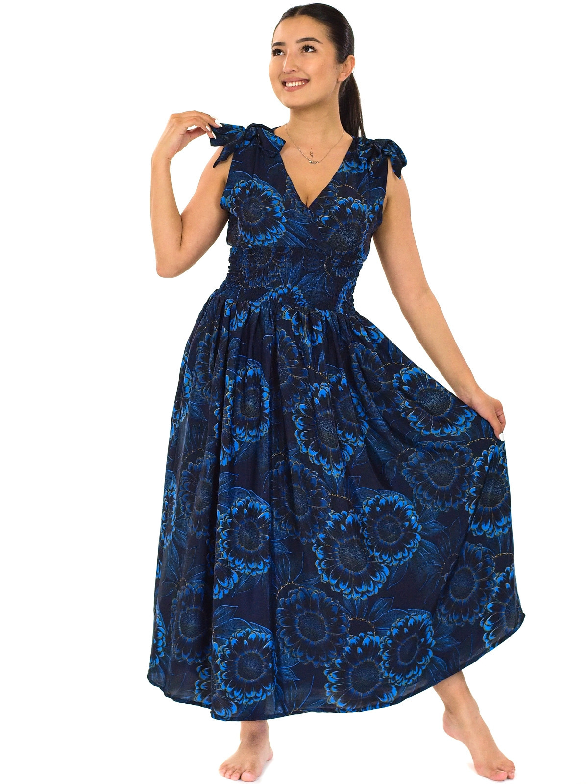 Himalife Šaty se širokými ramínky Paina - tmavě modrá Velikost: S/M