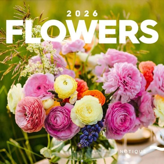 Poznámkový kalendář Květiny 2026 - nástěnný kalendář