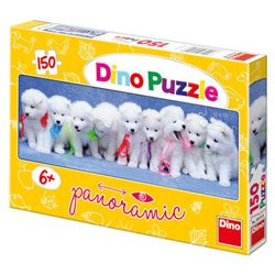 Puzzle Štěňátka s mašličkami 150 dílků panoramatic