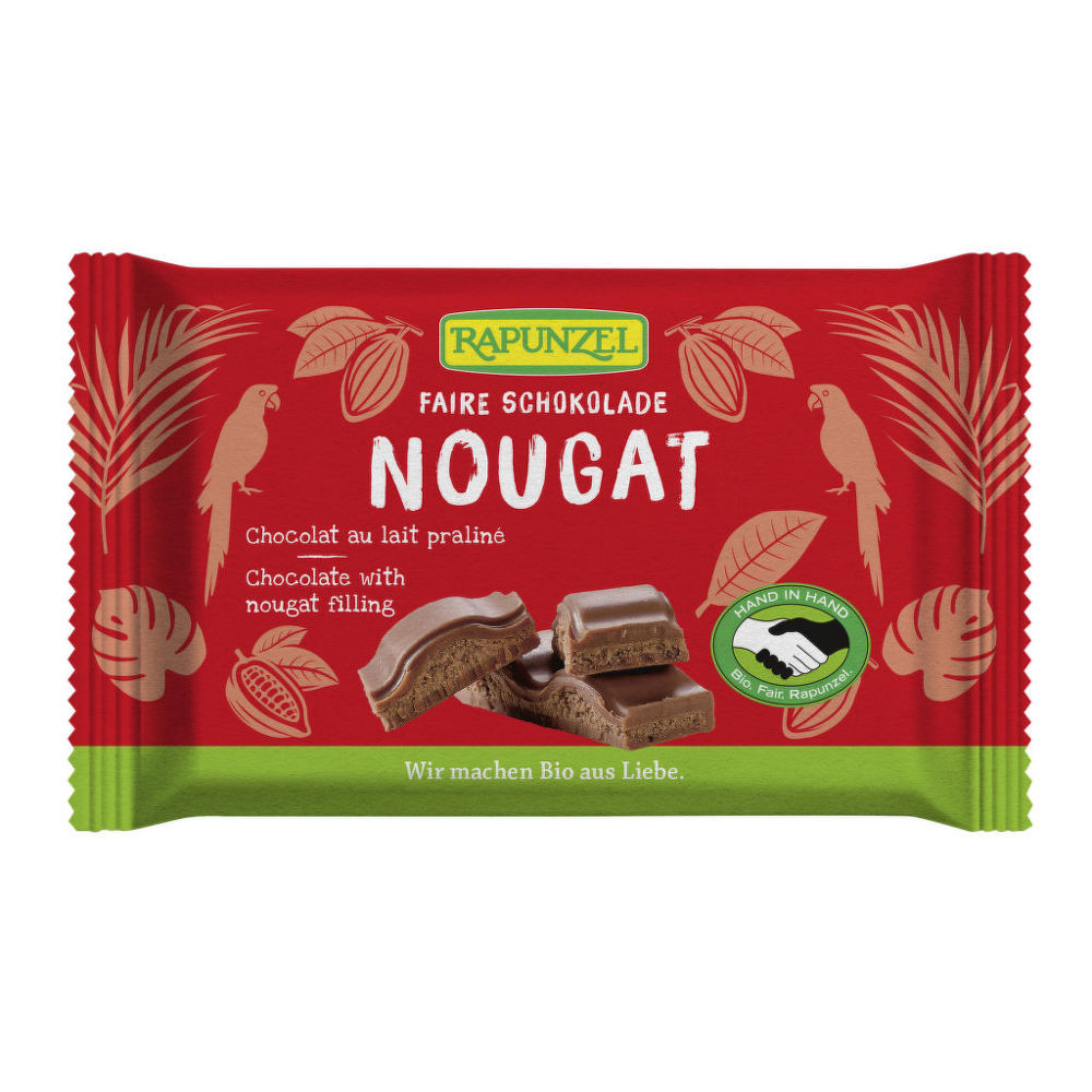 Čokoláda mléčná s nugátem 100 g BIO   RAPUNZEL