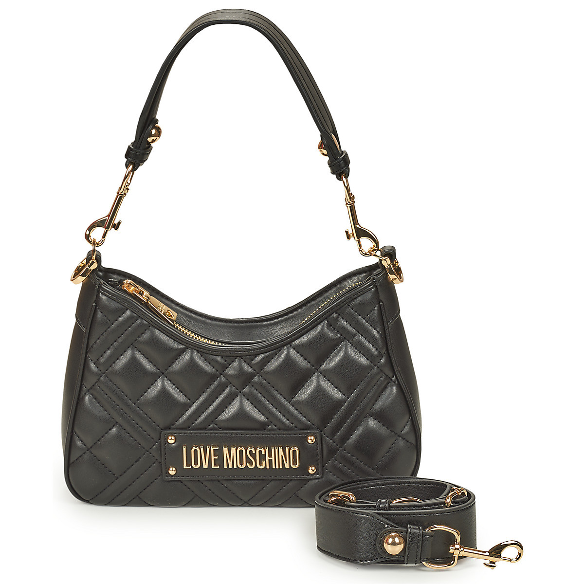 Love Moschino  LAMINATED QUILTED BAG JC4152  Černá