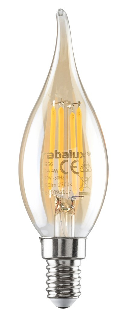 Rabalux LED žárovka svíčka Retro jantar CF35 4W E14 79149